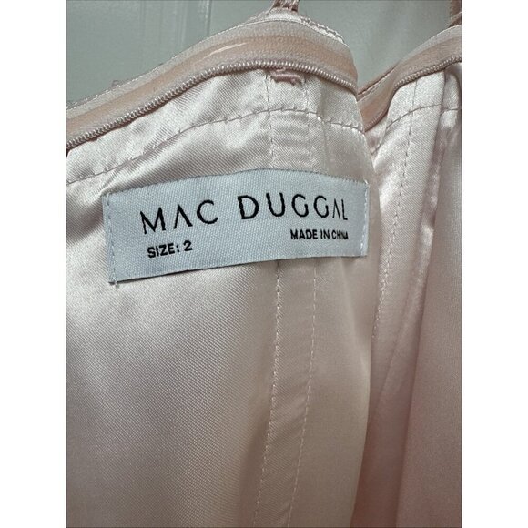 Mac Duggal Size 2 Pink 68096 Beaded Strapless Ruffle High Low Gown Dress New - Picture 10 of 12